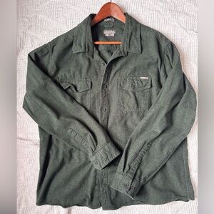 Men's Eddie Bauer Favorite Flannel forest green button-down shirt 2XL